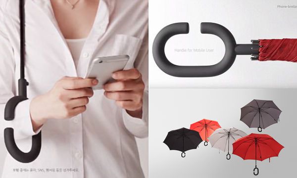 Phone-brella, o chapéu de chuva para viciados em smartphones