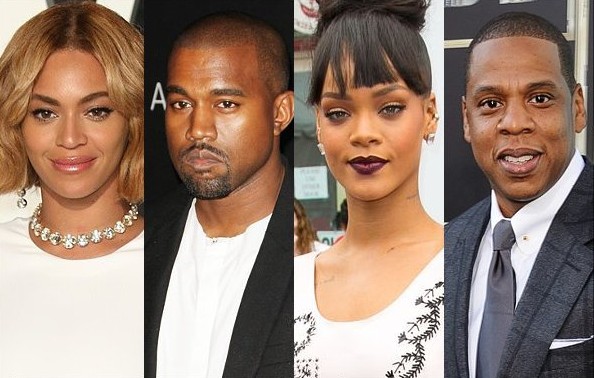 Kanye, Beyoncé, Jay-Z, Rihanna e Pharrell Williams, todos em tribunal.