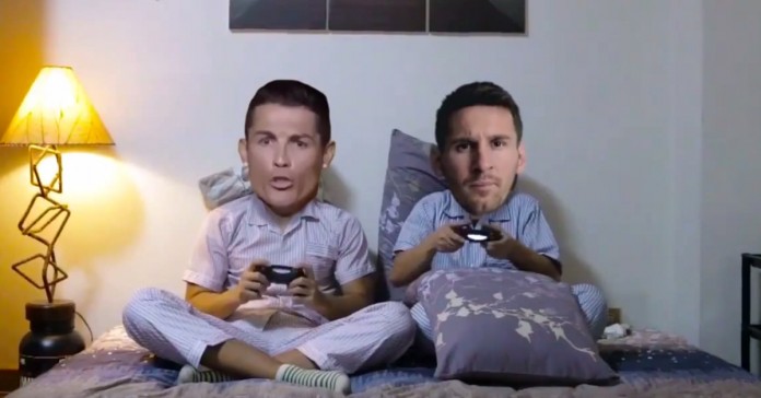 Ronaldo e Messi são &#8220;os melhores amigos&#8221; em vídeo de chorar a rir