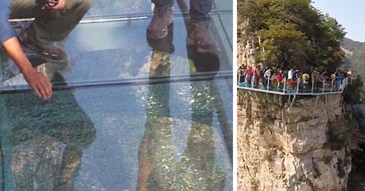 Ponte de vidro na China racha por completo debaixo dos pés dos visitantes
