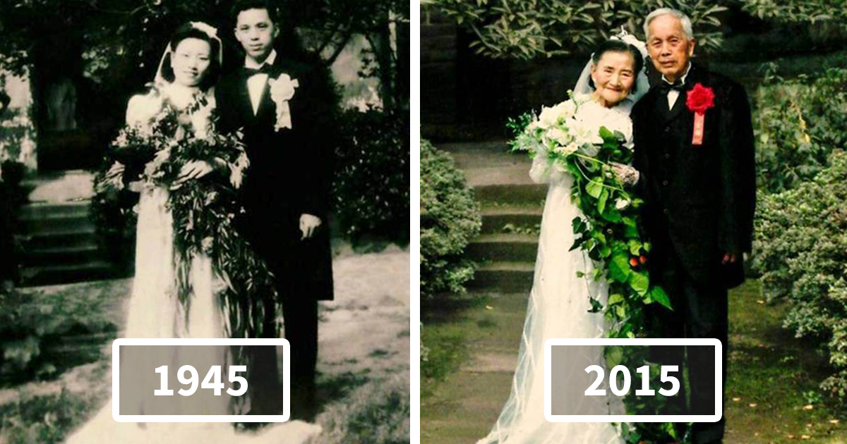 Casal, com 98 anos, recria fotos do dia do casamento há 70 anos