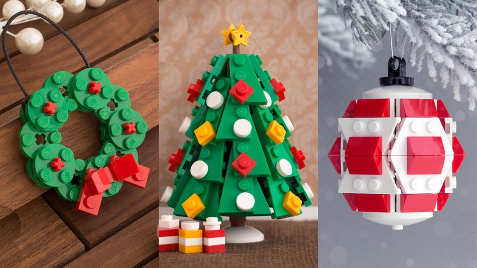 Enfeites para árvores de Natal, para quem é fã de Lego