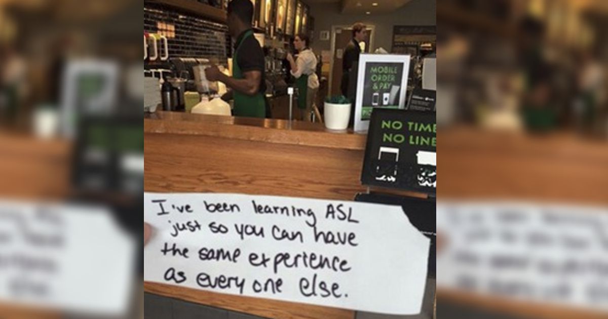 Empregada do Starbuck&#8217;s aprende linguagem gestual só para atender um cliente surdo