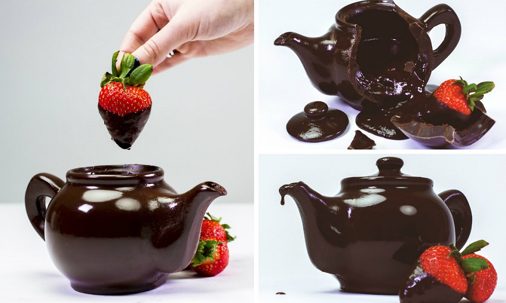 Este Bule feito de chocolate promete deixar o teu lanche muito mais saboroso