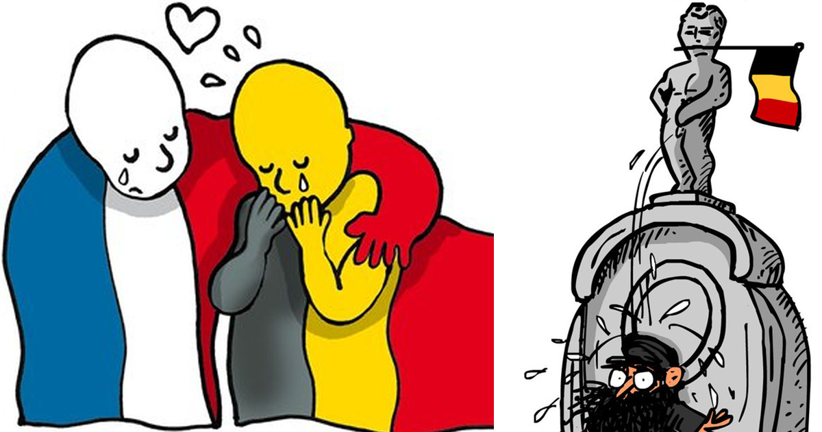 Cartoonistas de todo o mundo, respondem aos atentados de Bruxelas