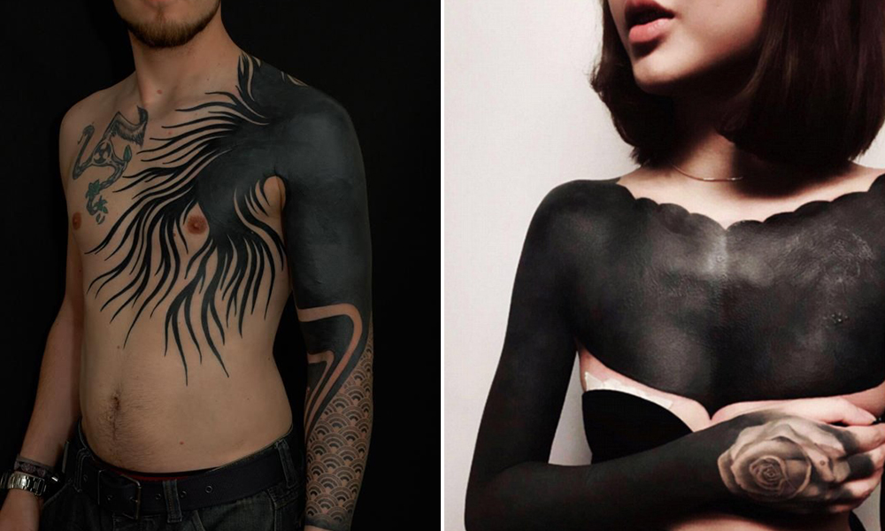 A moda das Blackout Tattoos está a invadir o corpo de muita gente