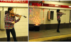 Violinista interpreta &#8220;Chandelier&#8221; da Sia de forma épica no metro de Boston