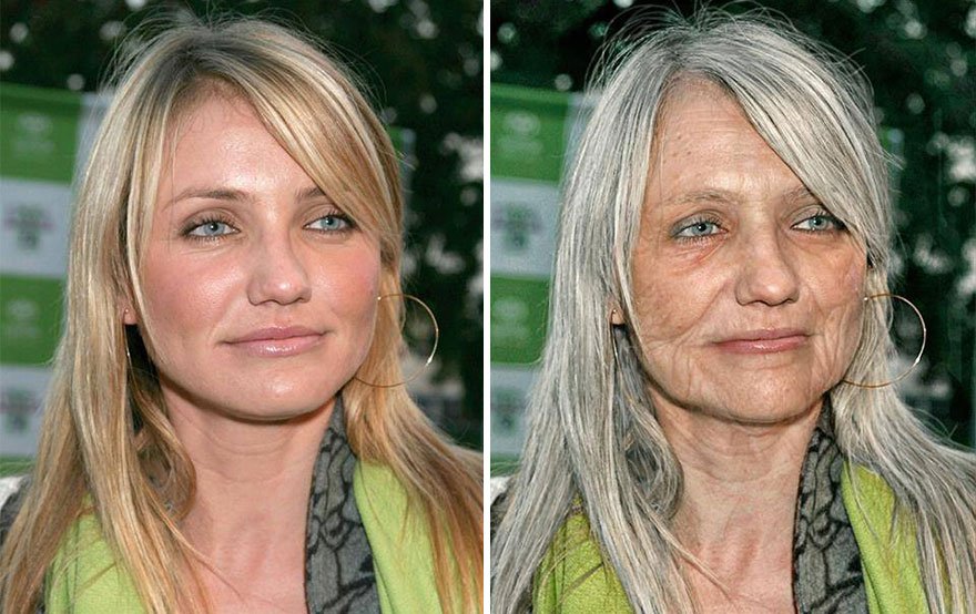 Artista envelhece celebridades em Photoshop