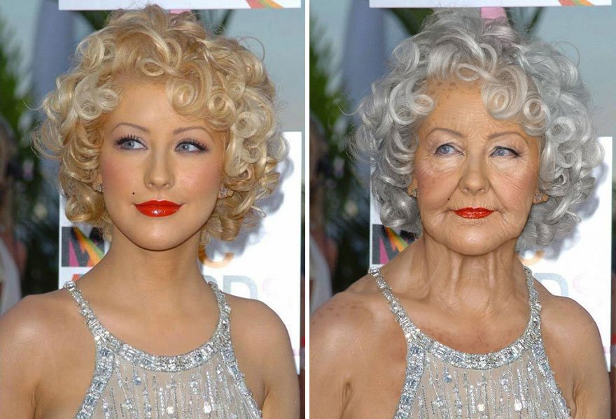 Artista envelhece celebridades em Photoshop