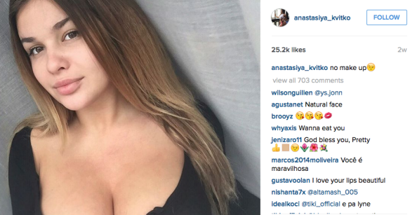 Anastasiya Kvitko, a Kim Kardashian russa, tem 2.3 milhões de seguidores no Instagram