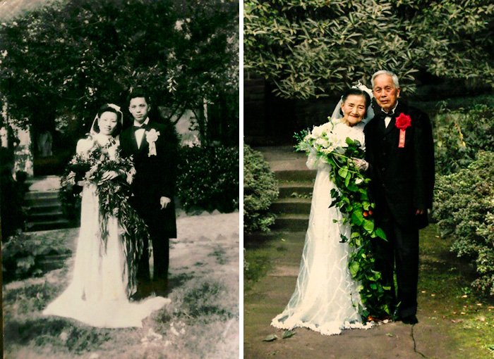 15 casais recriaram fotos antigas, provando que o verdadeiro amor é para sempre
