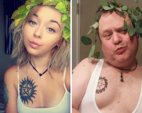 Pai recria as selfies da filha, de forma hilariante, e com um objectivo brilhante