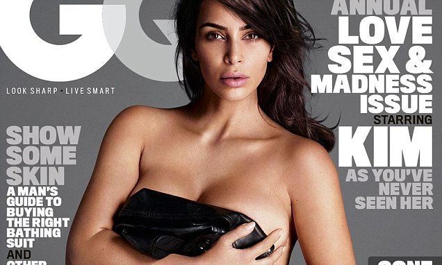 Kim Kardashian novamente nua, para celebrar o corpo pós-bebé, na capa da GQ
