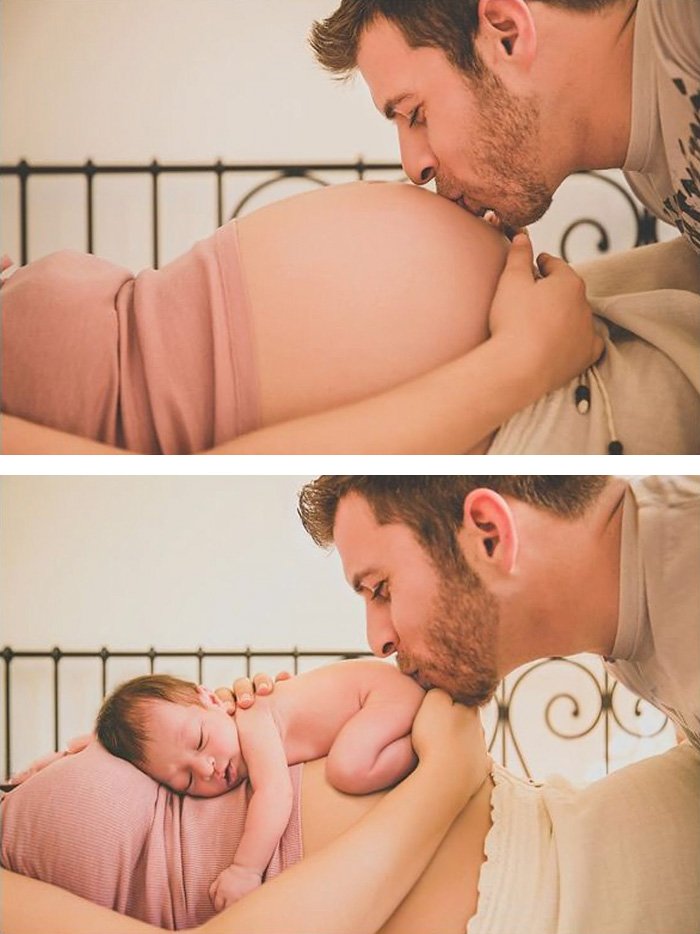15 fotografias geniais do antes, e do depois, da beleza que é uma gravidez