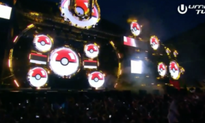 Hardwell toca música do Pokemon Go, para encerrar o set no Ultra Europe