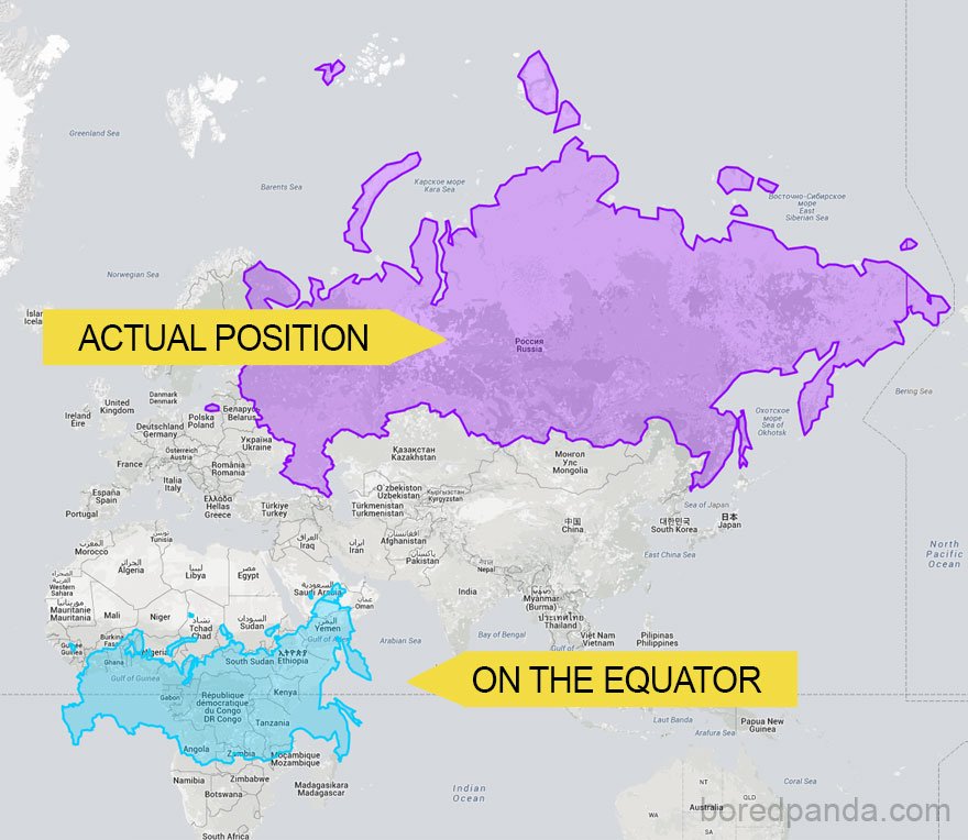 Depois de veres estes mapas, vais olhar para o tamanho dos países de outra forma