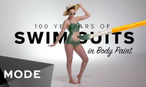 Vídeo: 100 anos de fatos de banho, pintados no corpo