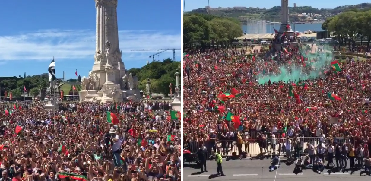 A festa em Lisboa, filmada pelo telemóvel de Cristiano Ronaldo
