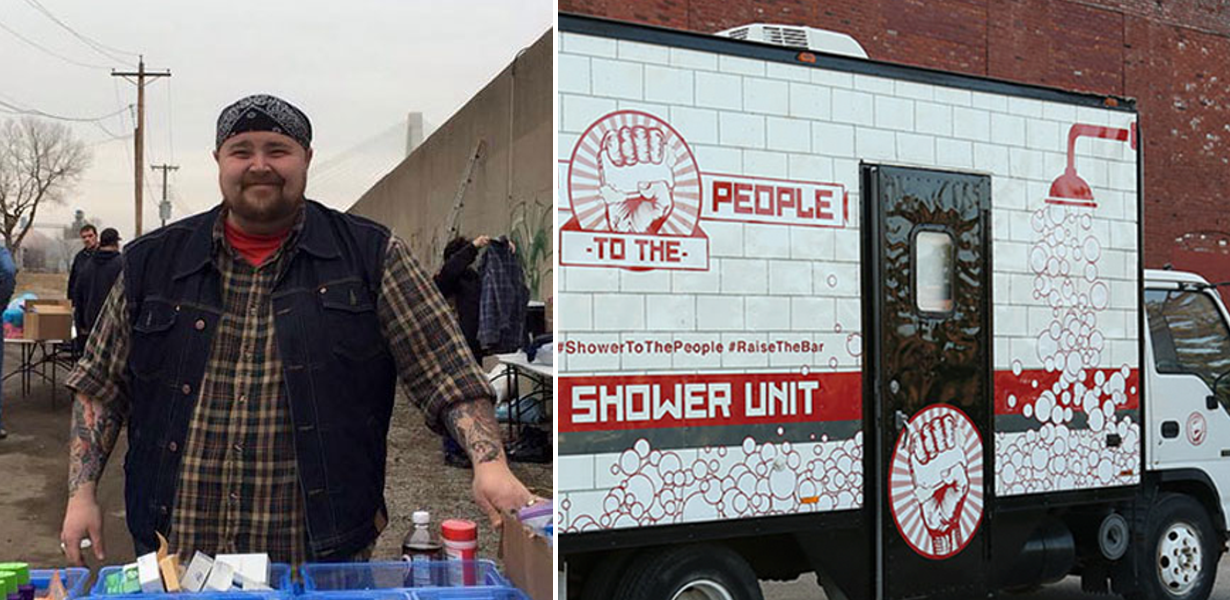 Transformou um camião num chuveiro móvel, para devolver dignidade aos sem-abrigo