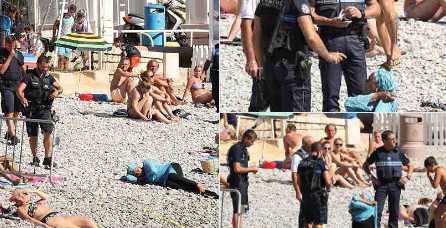 Polícia francesa obriga mulher a despir burkini na praia