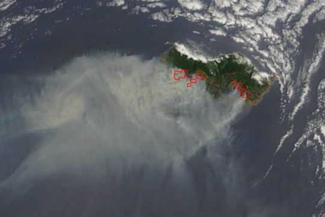 Nasa: os incêndios na Madeira vistos do espaço