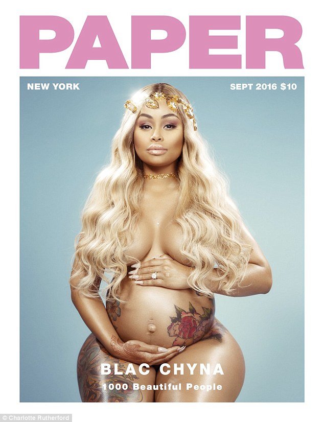 Blac Chyna grávida e nua, na capa da revista Paper