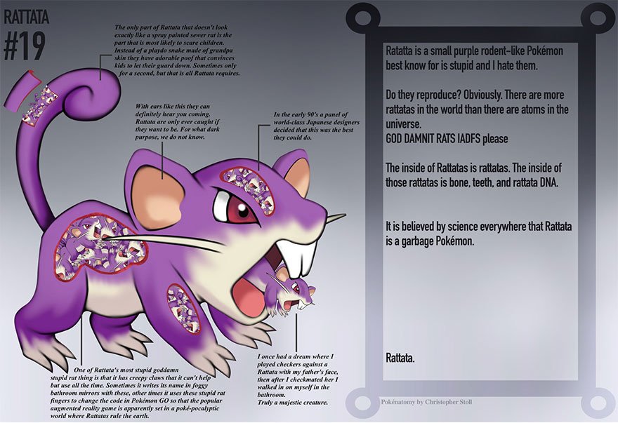 Pokenatomy: ilustrador mostra como são os Pokémons por dentro