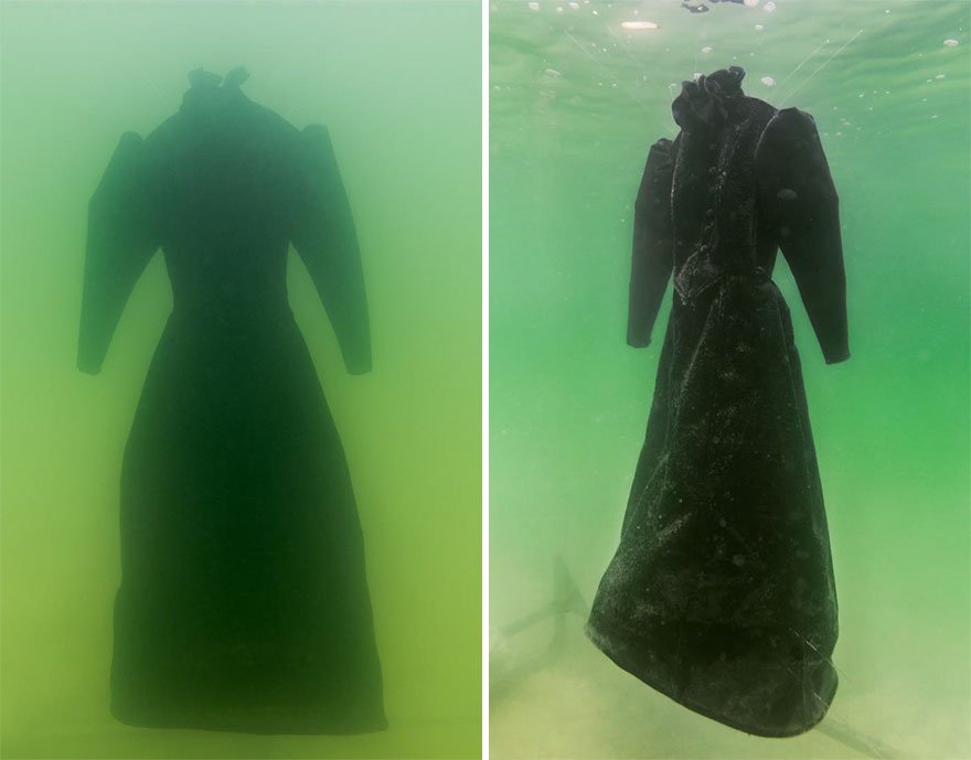 Vestido esteve submerso dois anos no Mar Morto, o resultado é brilhante