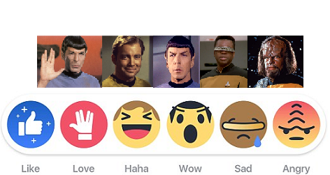 Facebook celebra os 50 anos da saga Star Trek com Emojis alusivos à série