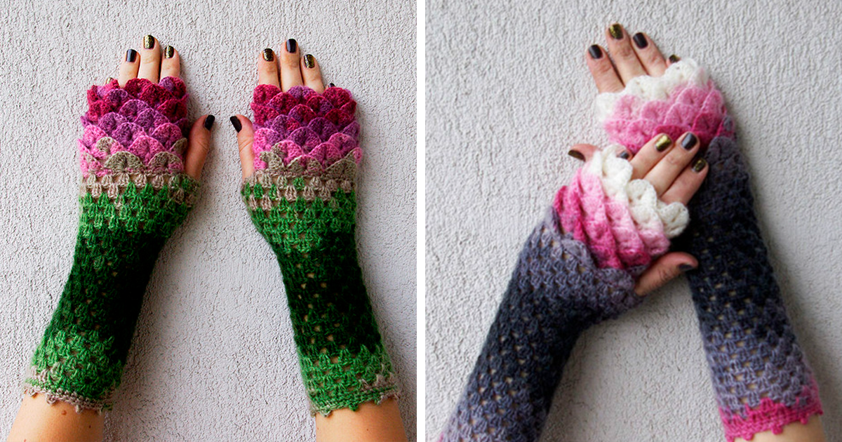 Luvas de dragão feitas de croché fazem sucesso na internet