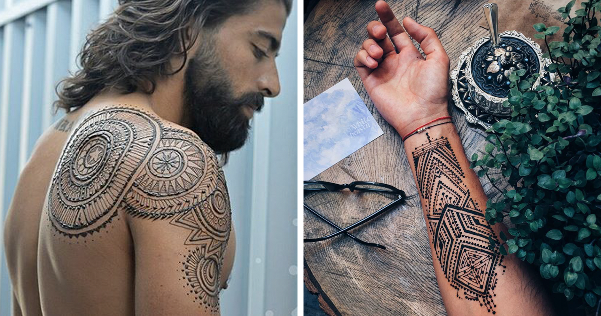 A moda das tatuagens Henna, agora para homens