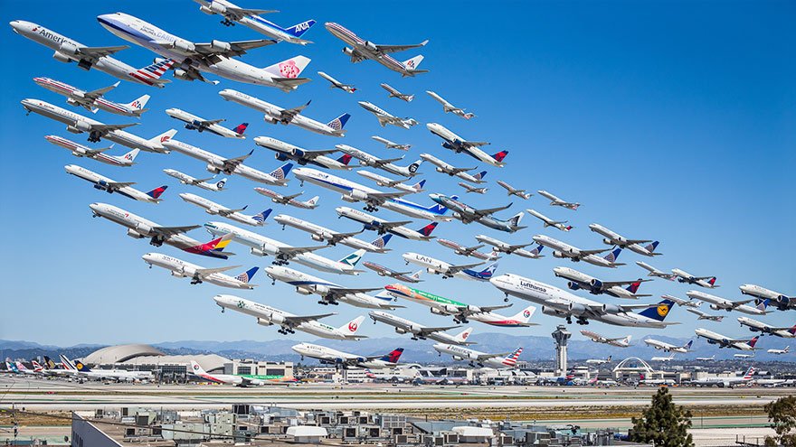 Fotógrafo capta o tráfego aéreo durante 2 anos, e de uma forma muito peculiar