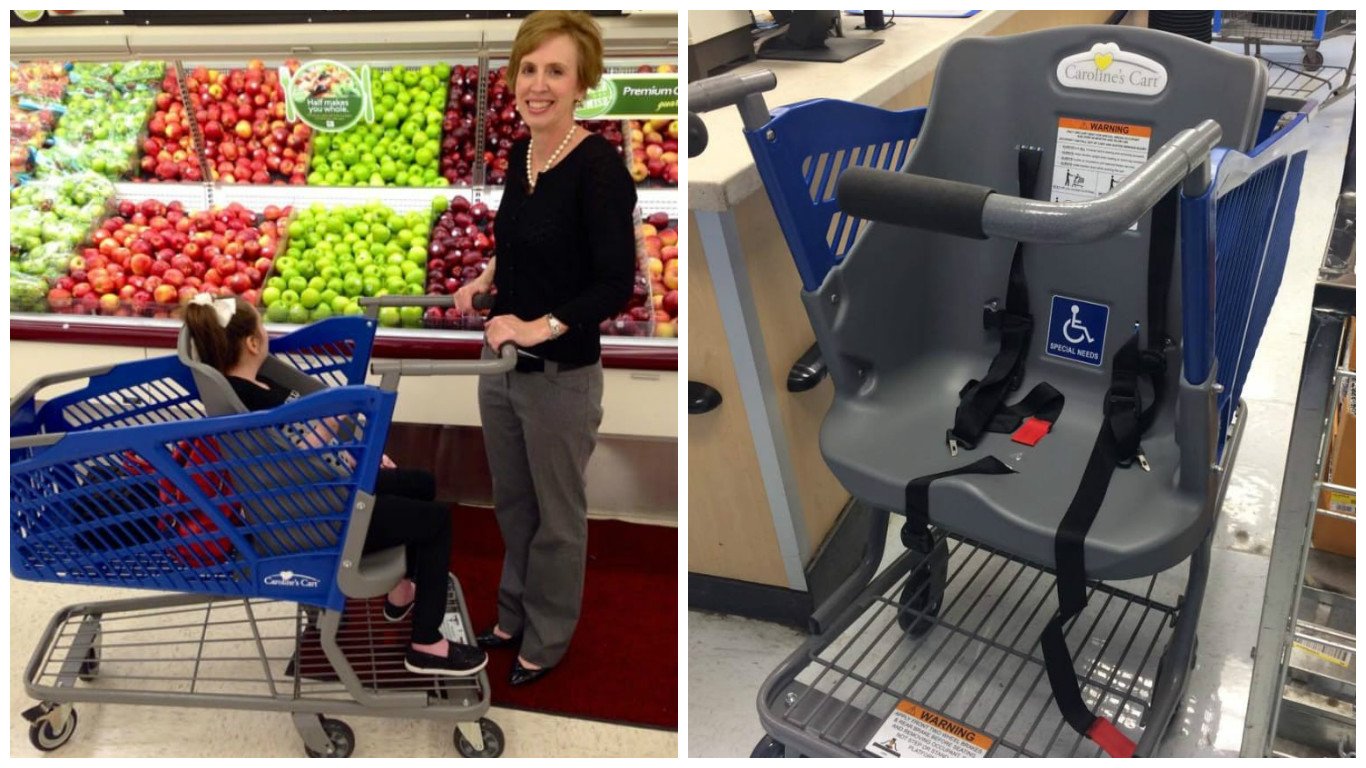 Mãe inventa carrinho de supermercado para crianças com necessidades especiais