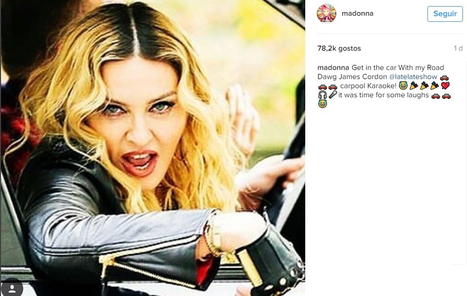 Madonna é a próxima convidada do &#8220;Carpool Karaoke&#8221;