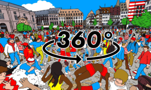 Desafio: encontrar o Wally nesta ilustração feita em 360º