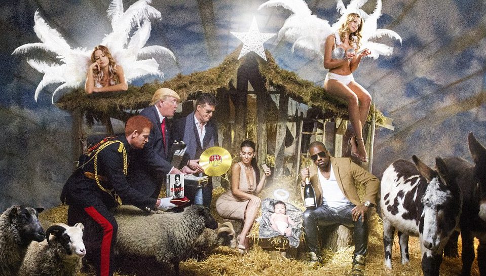 Kim Kardashian, Donald Trump, Simon Cowell e O presépio do século XXI