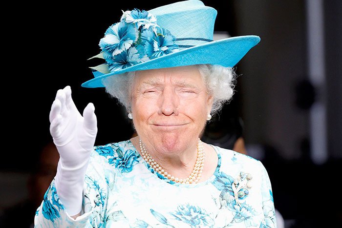 Designer transforma Donald Trump na Rainha de Inglaterra