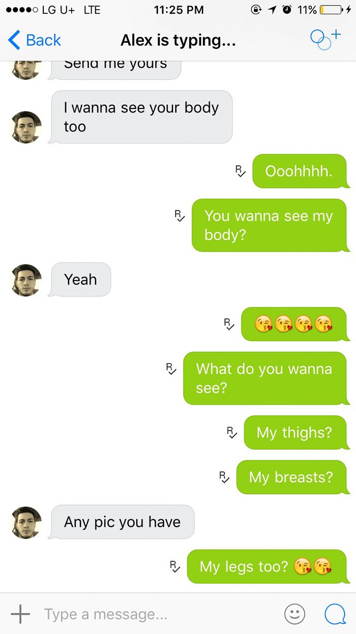 Ele pediu-lhe para enviar «nudes». Ela respondeu da melhor forma