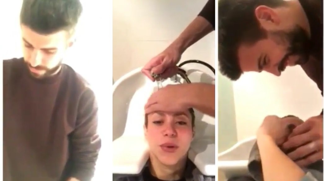 Piqué mostra os seus dotes de cabeleireiro e trata do cabelo de Shakira