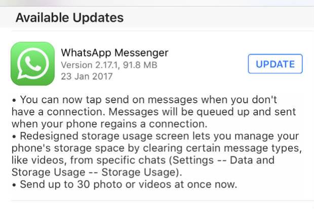 Whatsapp permite enviar mensagens sem ligação à internet