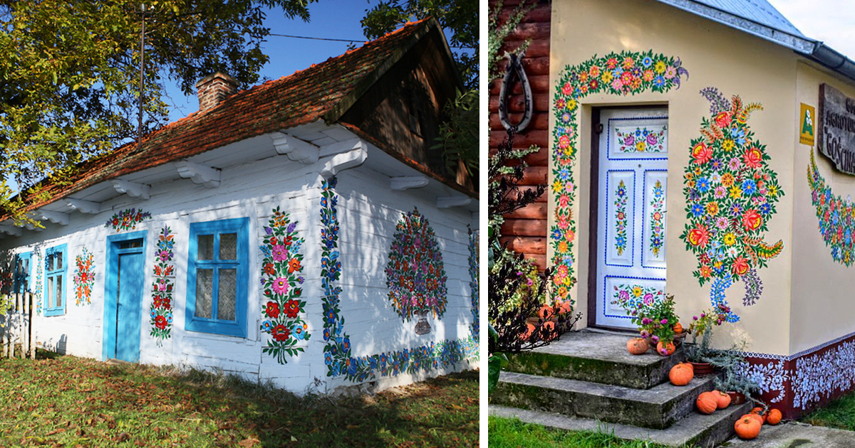 Nesta vila na Polónia todas a casas estão decoradas com flores