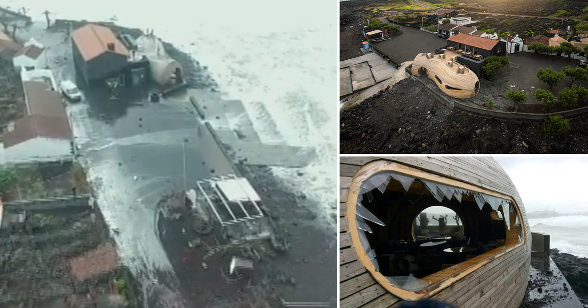 Imagens aéreas mostram a destruição nos Açores