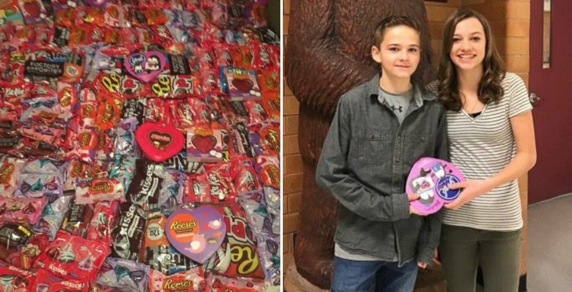 Ele ofereceu chocolates a todas as 537 colegas da escola no Dia dos Namorados