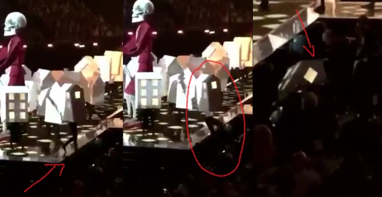 Bailarino cai do palco durante performance de Katy Perry nos Brit Awards