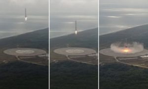 A aterragem perfeita do foguetão Falcon 9 da Space X
