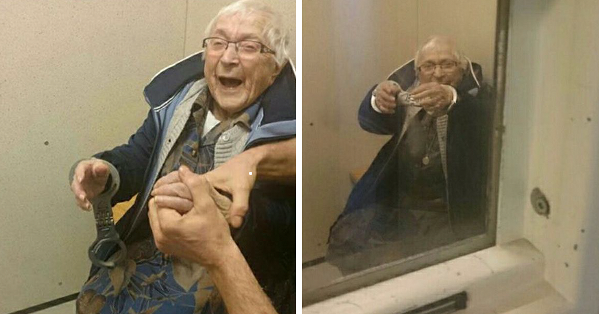 Esta mulher com 99 anos tinha o sonho de ser presa. A polícia deu uma ajuda