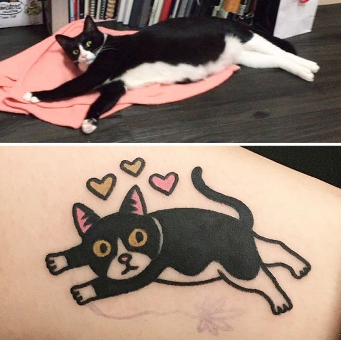 Tatuador imortaliza animais de estimação em tatuagens super-fofas