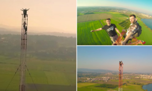Subiram a uma torre com 120 metros em Braga, sem segurança, e filmaram tudo
