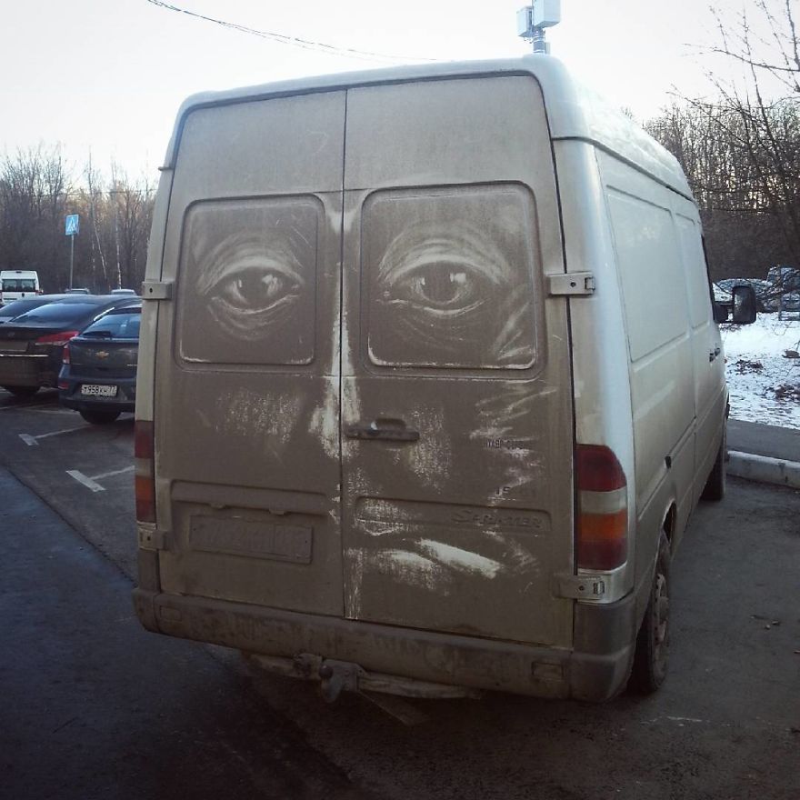 Artista russo transforma carros sujos em verdadeiras obras de arte