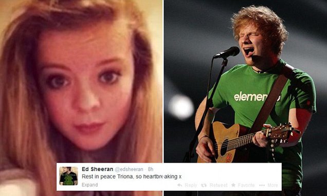 Jovem de 15 anos morre com «sorriso na cara», depois de Ed Sheeran ter cantado para ela